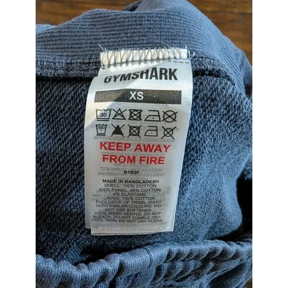 Gymshark Heritage Cargo Joggers XS Graphite Blue Pump Cover Vintage Look